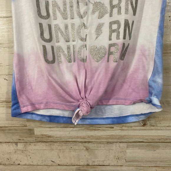 Girls Unicorn 2 piece shorts set Size M (7-8) - Picture 3 of 8